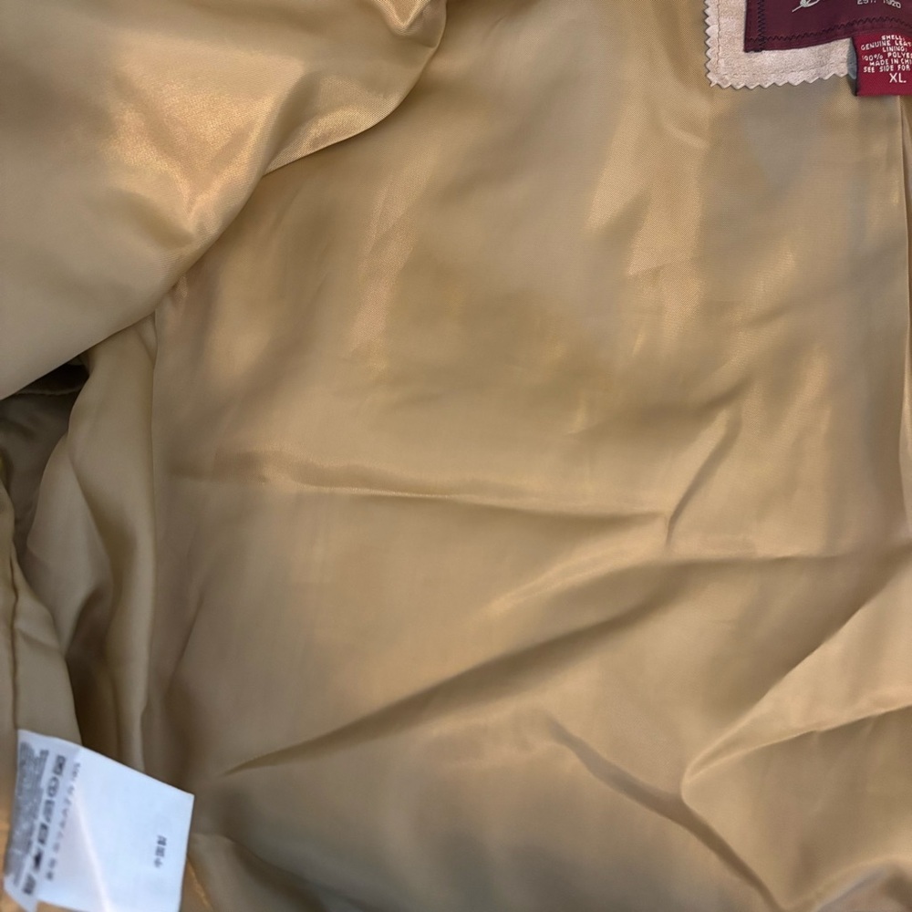 EUC VTG. Eddie Bauer Seattle Suede washable leather jacket in tan | Sz XL - Picture 12 of 12